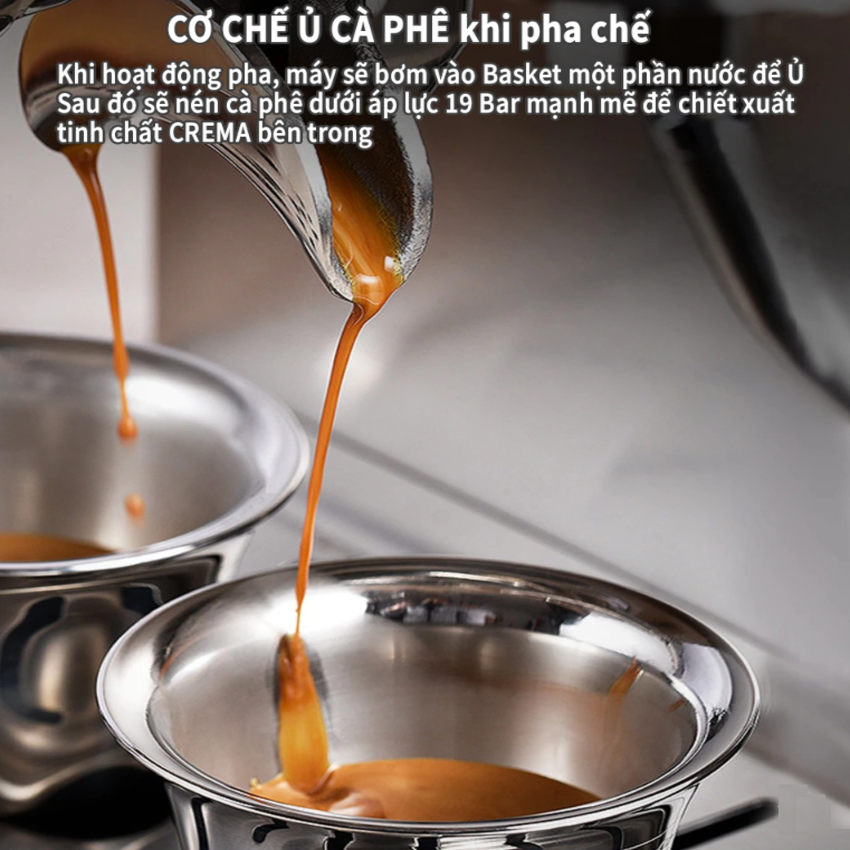 Máy pha cà phê Espresso chuyên nghiệp 3 trong 1 thương hiệu cao cấp HiBREW CM5020, công suất 1550W, áp suất 20bar - Hàng chính hãng