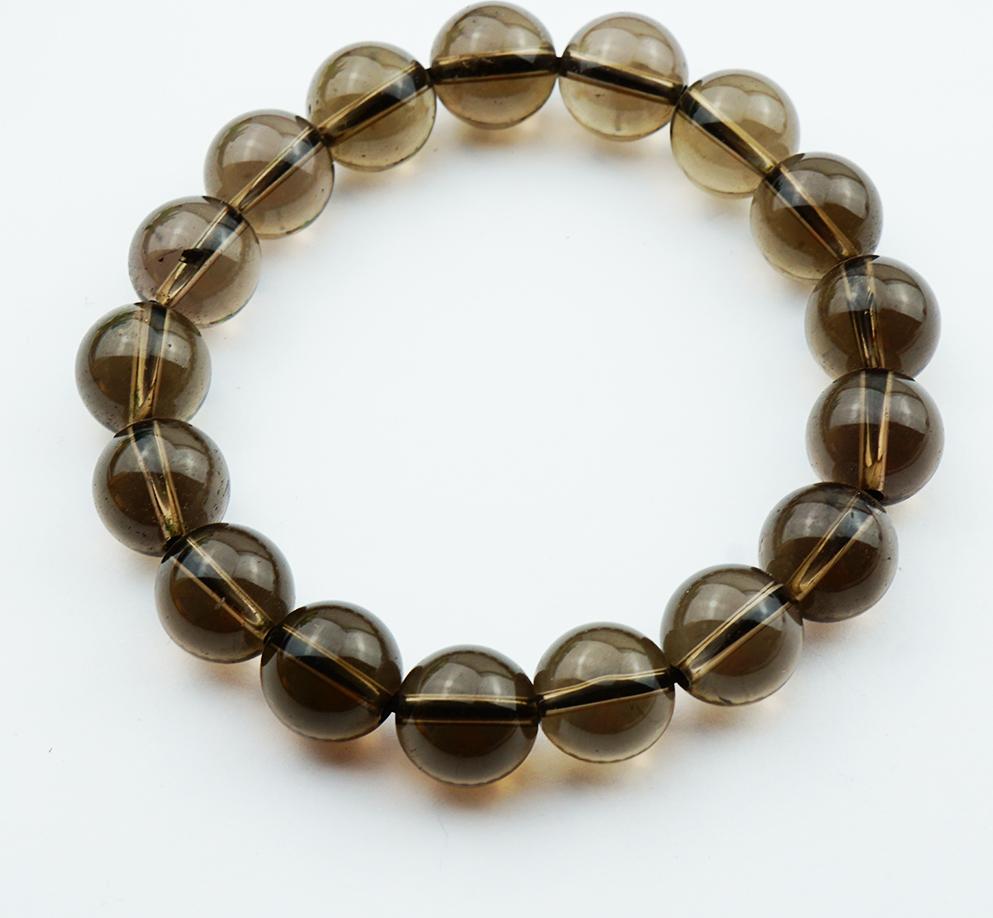 Vòng Tay Đá Thạch Anh Khói Smoky Quartz Tự Nhiên 12mm 17 hạt