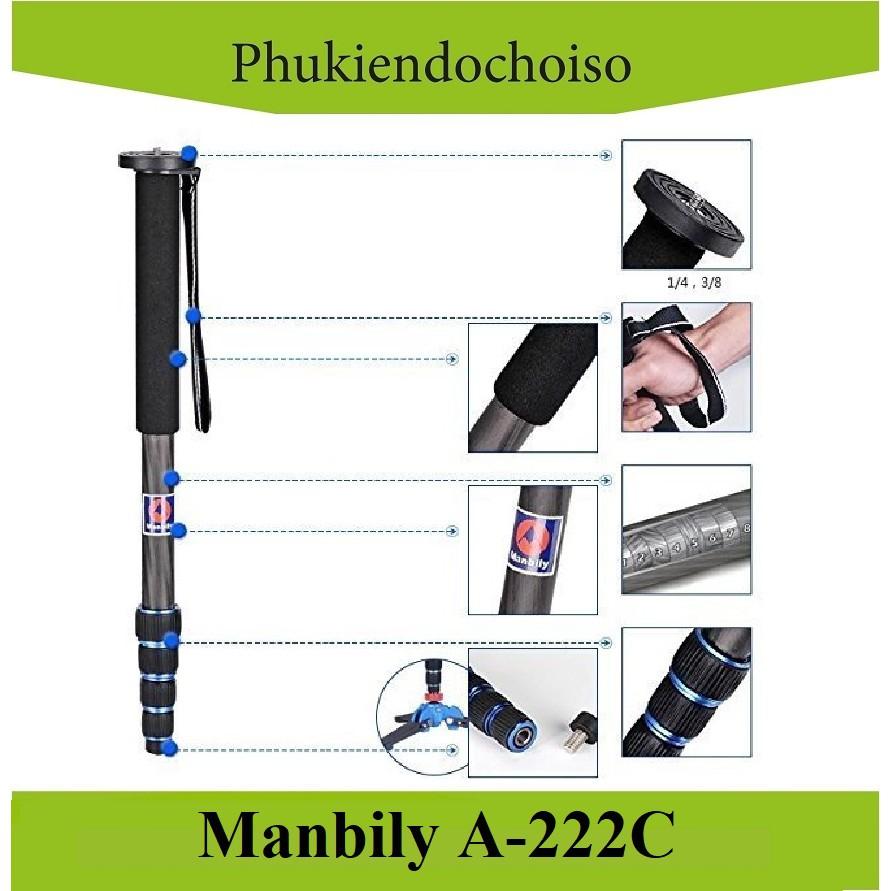 CHÂN ĐƠN MONOPOD MANBILY A-222C, CARBON - HÀNG CHÍNH HÃNG