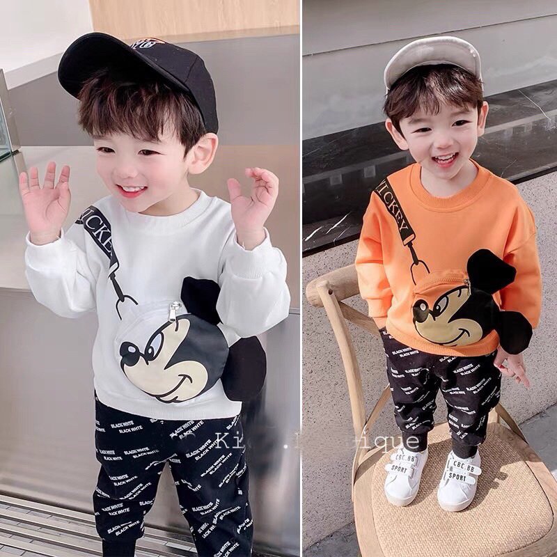 Set Đồ Cho Bé Có Đính Kèm Túi Micky Siêu Đẹp