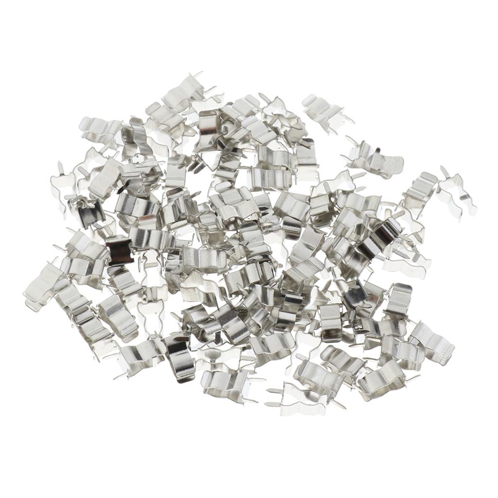 100Pcs 5X20mm Fuse Holder Clips Fuse Pipe Clamp Alloy Fuses Welding Holder