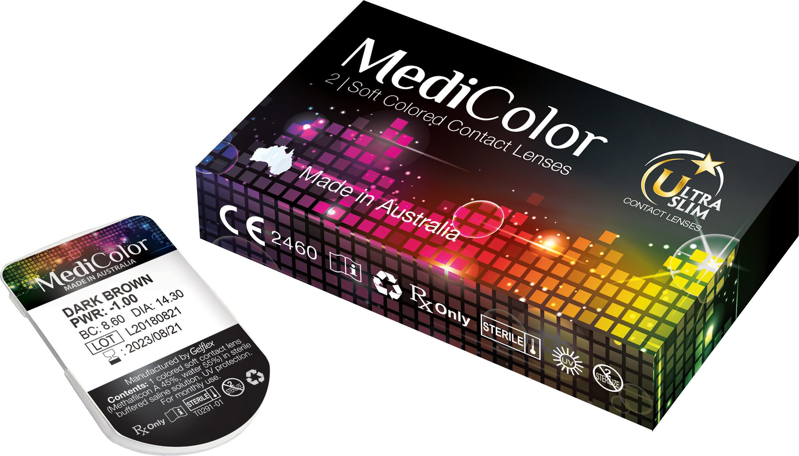 Kính Áp Tròng Australia Màu Đen Mediclear 6 Tháng - Lens Màu Đen