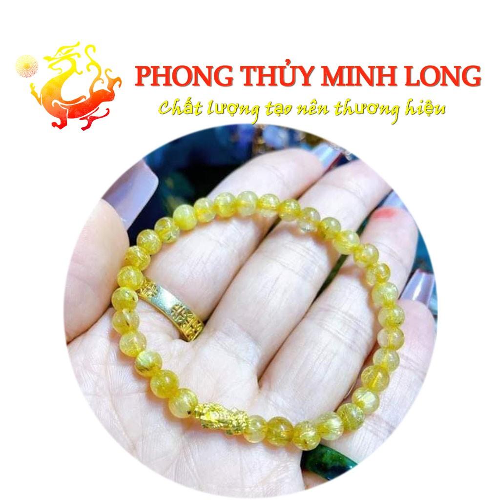 Vòng tay đá. Thach Anh Tóc Vàng Mix Tỳ Hưu Vàng