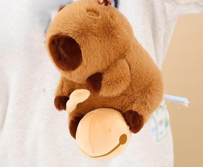 Thú nhồi bông capybara gõ mõ ngộ nghĩnh - Size 35cm - Quà tặng gấu bông chuột lang nước dành cho người cần tịnh tâm