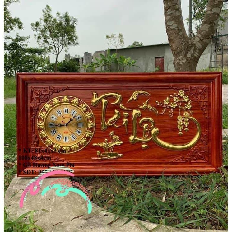 Tranh đồng hồ gỗ chữ Tài Lộc