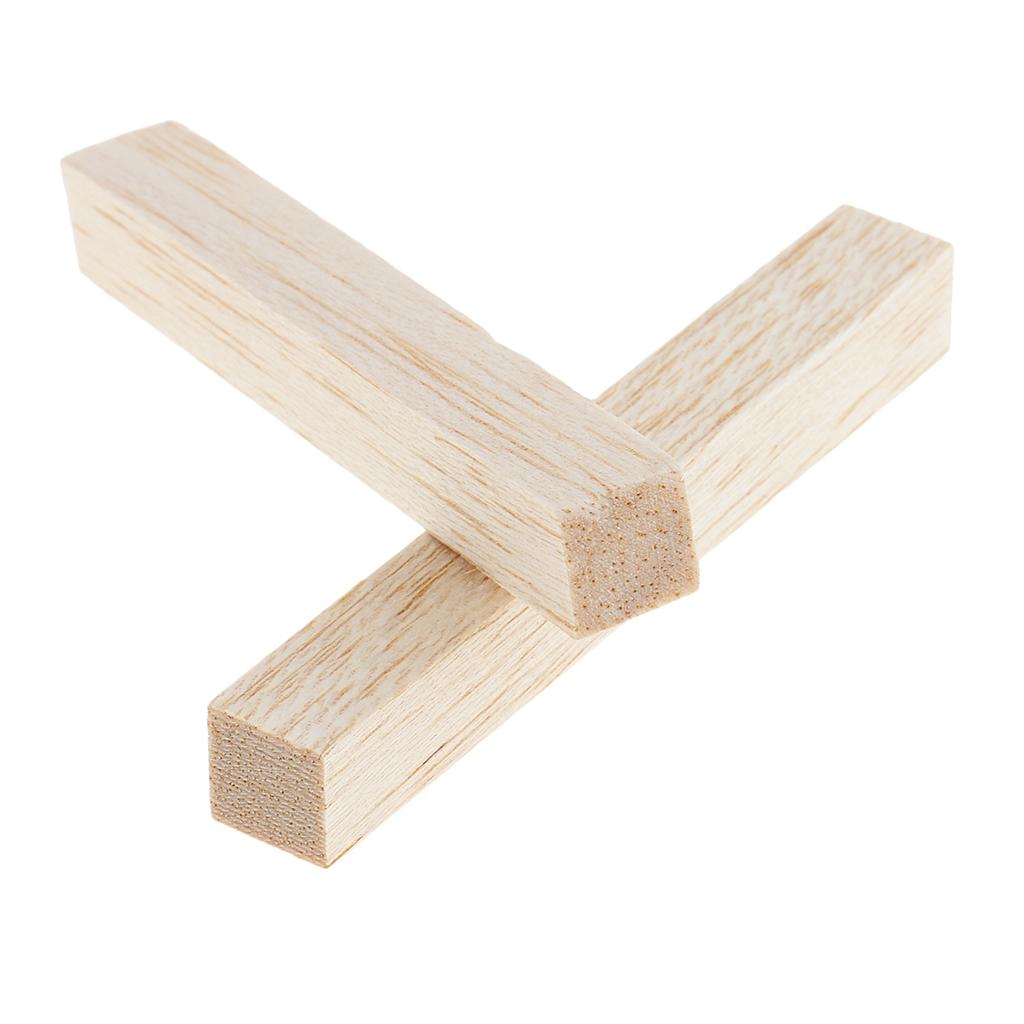 2xBalsa Wood Stick Unfinished Woodcraft Square Stick Dowel Rod 80mm 10 Pieces