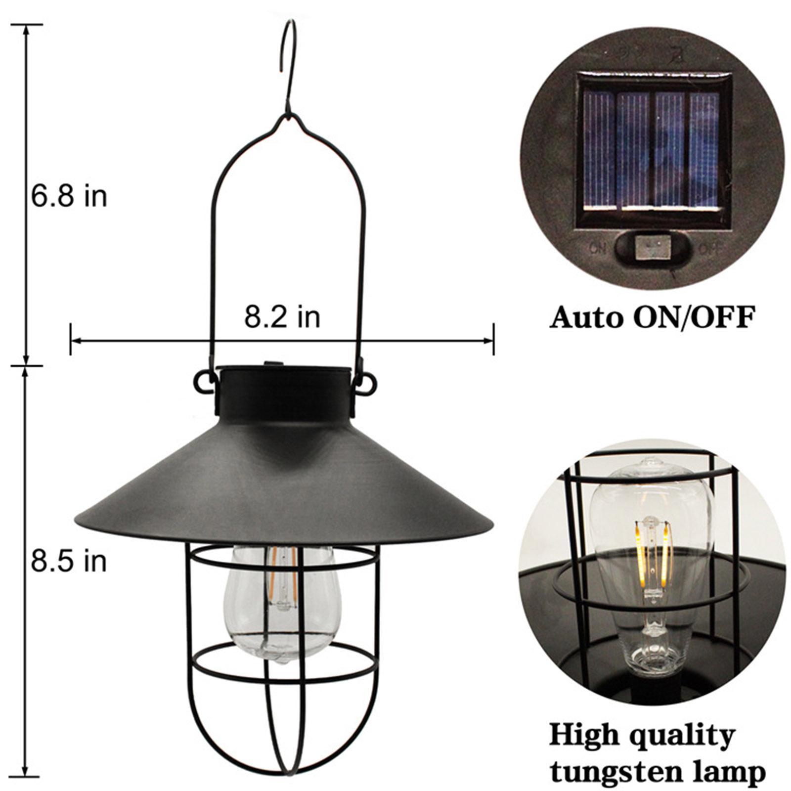 2x Solar Lantern Lamp Waterproof IP65 Lights Landscape for Patio