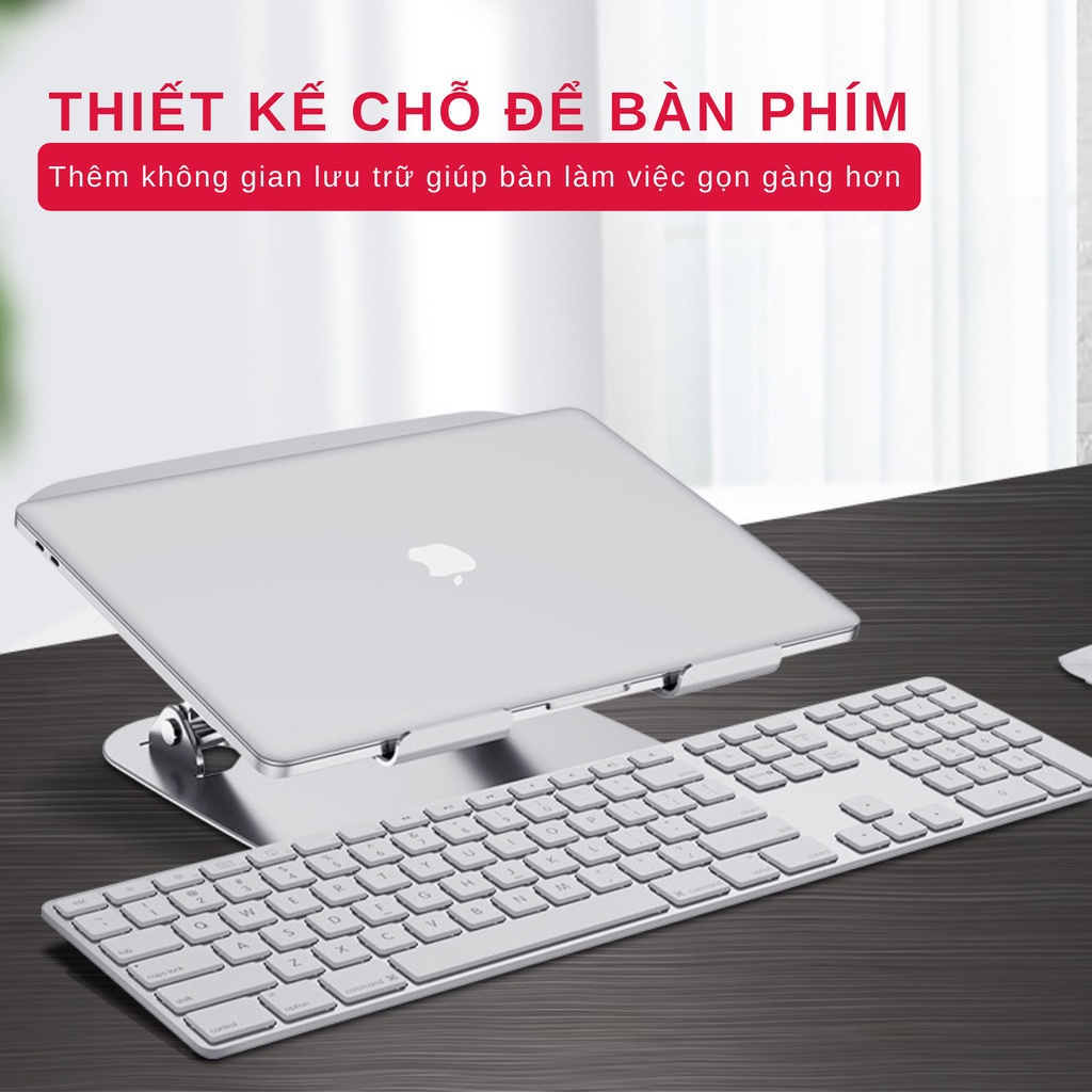 Giá Đỡ Máy Tính, Laptop, iPad, Macbook Hợp Kim Nhôm Cao Cấp. Hỗ Trợ Tản Nhiệt Chống Mỏi Cổ, Vai, Gáy.