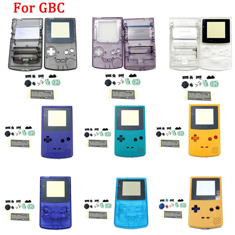 Vỏ vỏ bảng điều khiển trò chơi gốc mới cho Gameboy Color Classic Game Console Shell Vỏ vỏ cho vỏ nhà ở GBC với các nút màu: Xóa màu đen