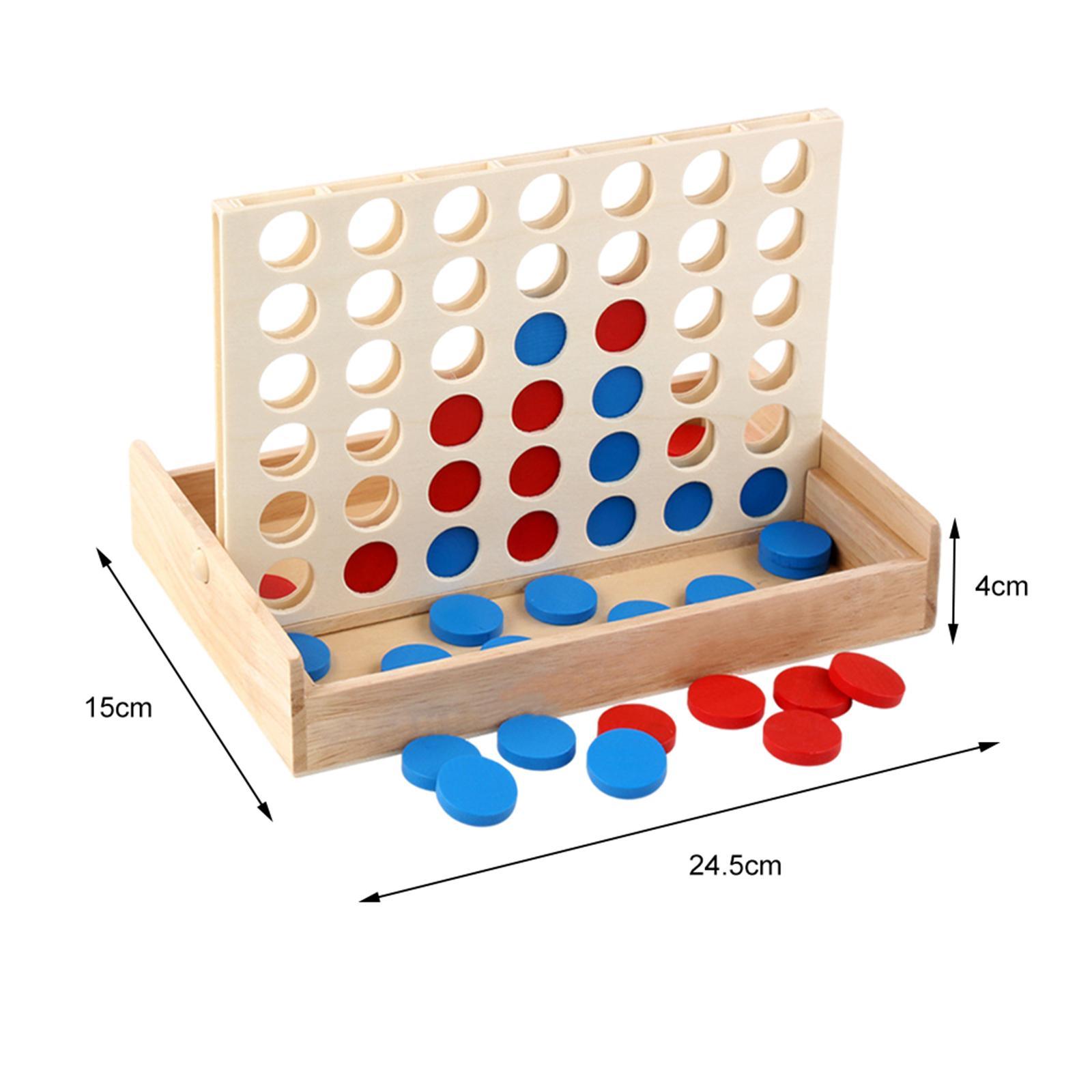 Kids Wooden 4 in Wooden Board Game Fun Block Board Early Learning Toys