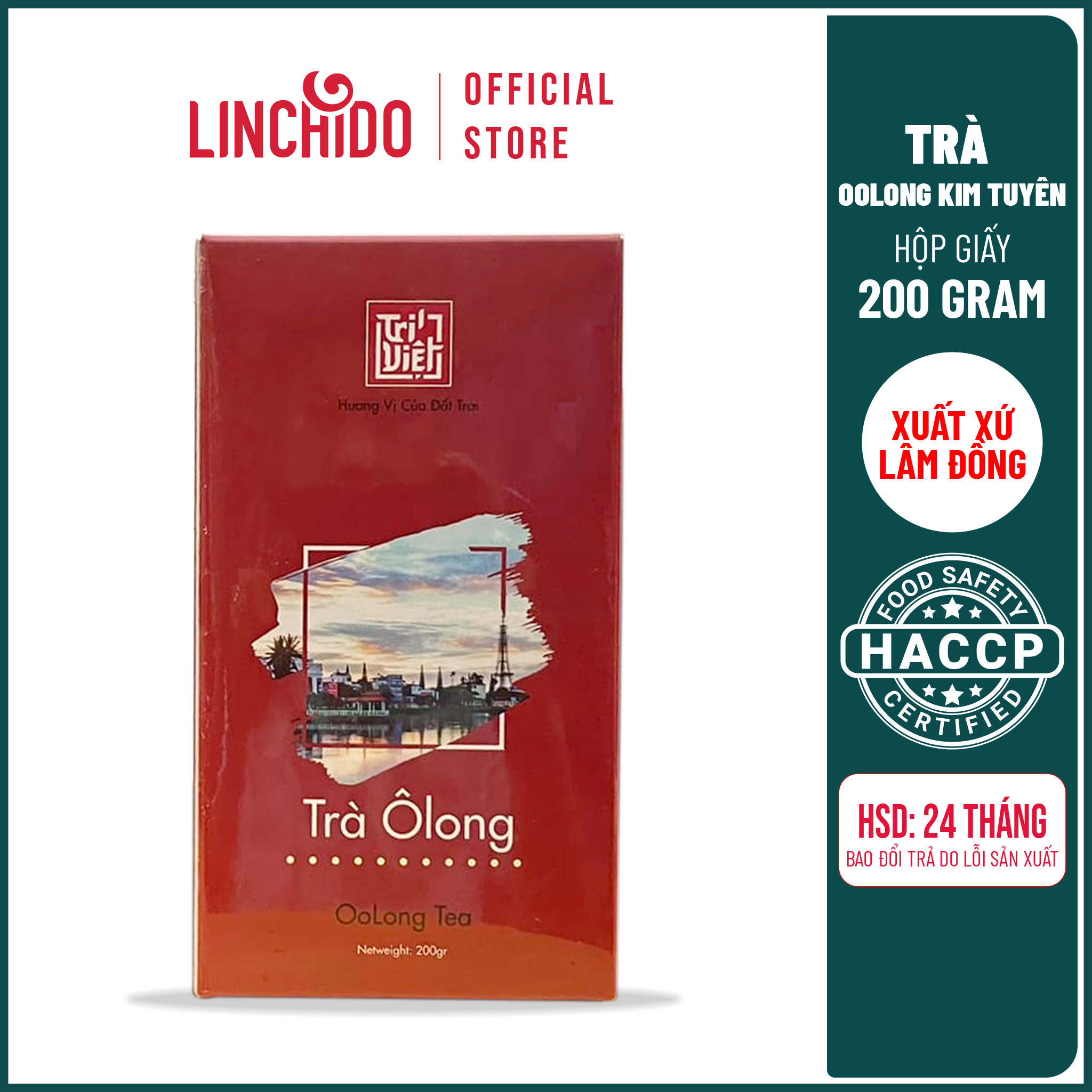 Trà Oolong Ô Long Kim Tuyên Hộp Giấy 200G - Trà Ô Long Trí Việt