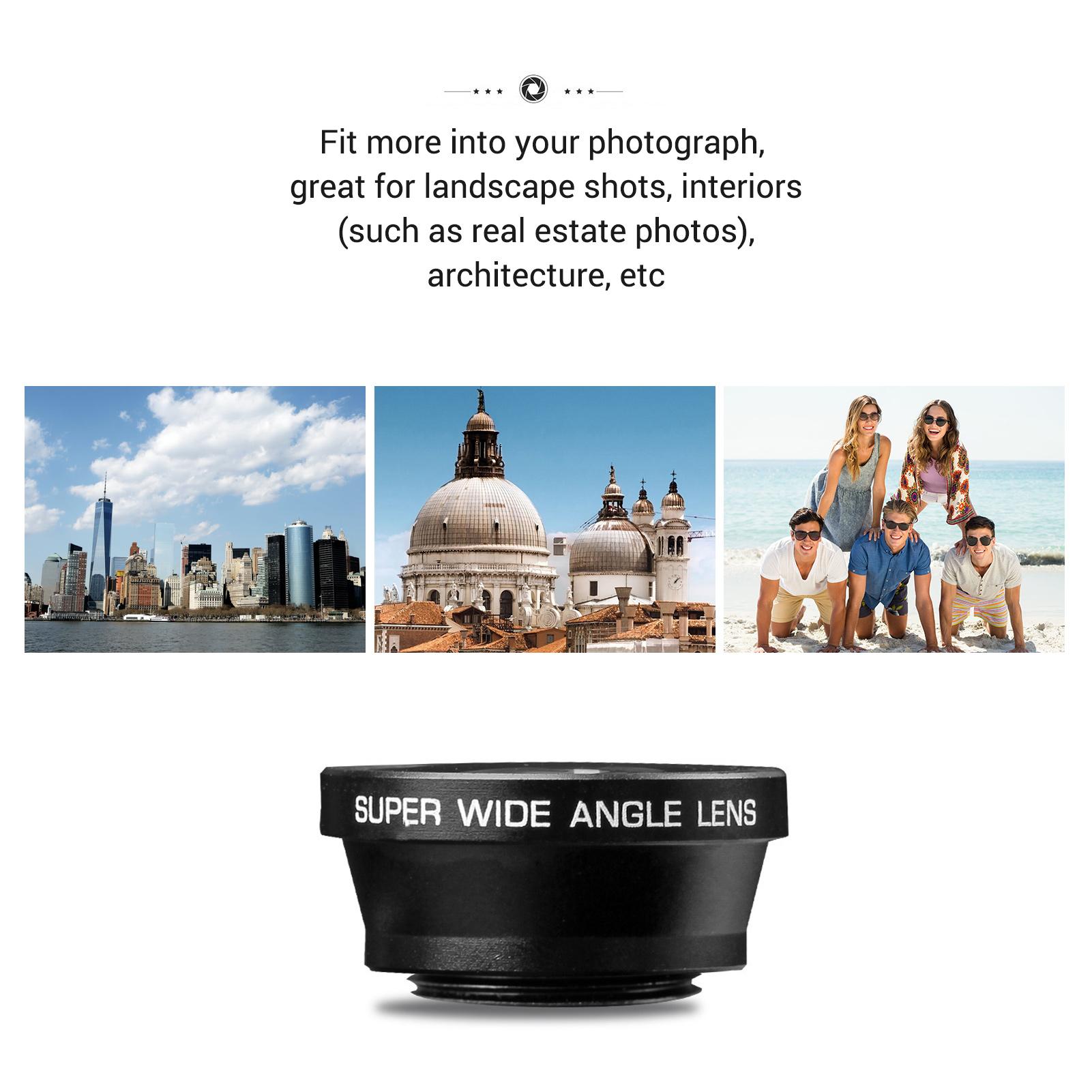Professional HD 0.3X Ultra-Wide Angle Lens Clip-on Phone Camera Lens Add-on Lens Camera Lens No Dark Corner Compatible