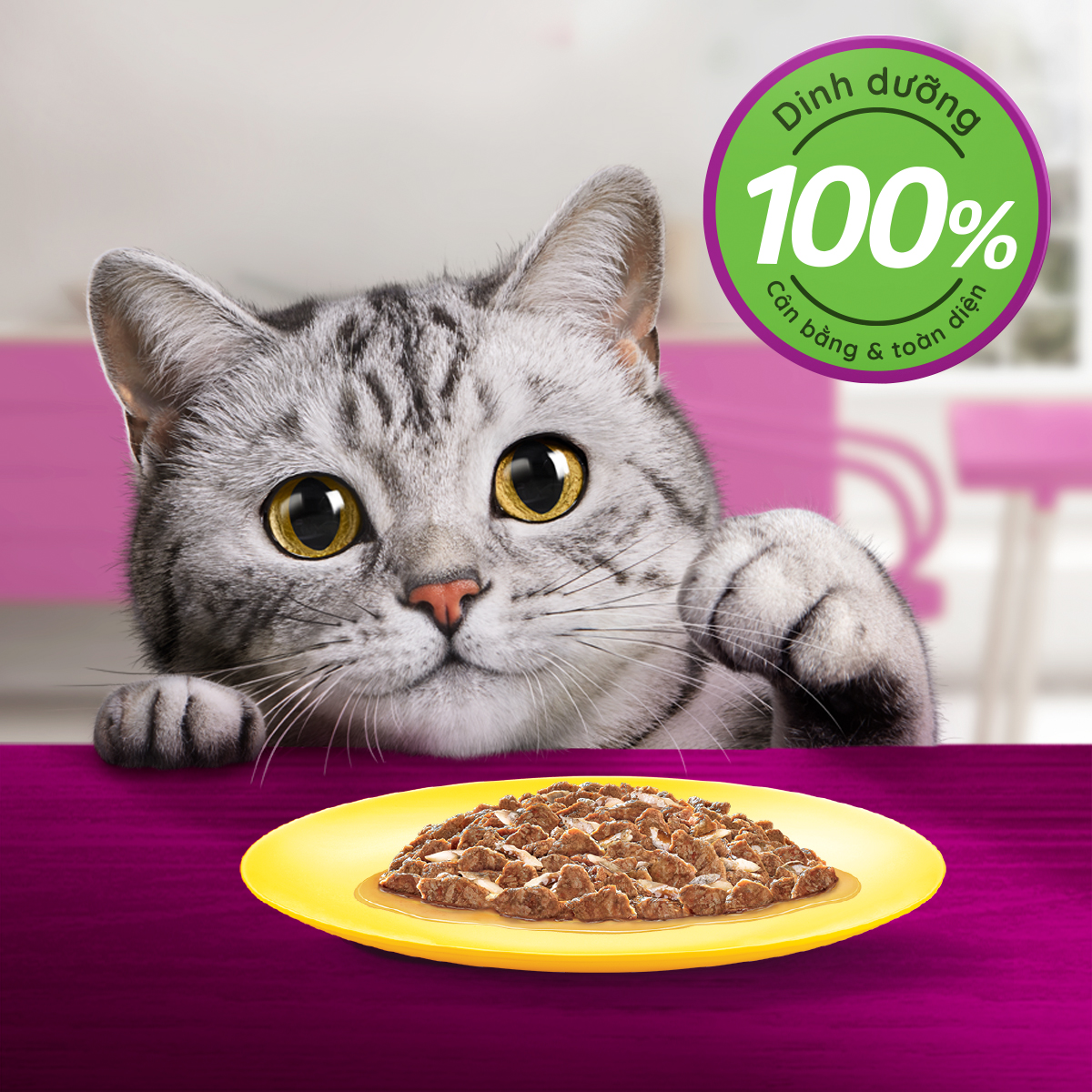 [Combo 12 Gói] Thức Ăn Cho Mèo WHISKAS 1+ years Vị Cá Saba 80g/Gói