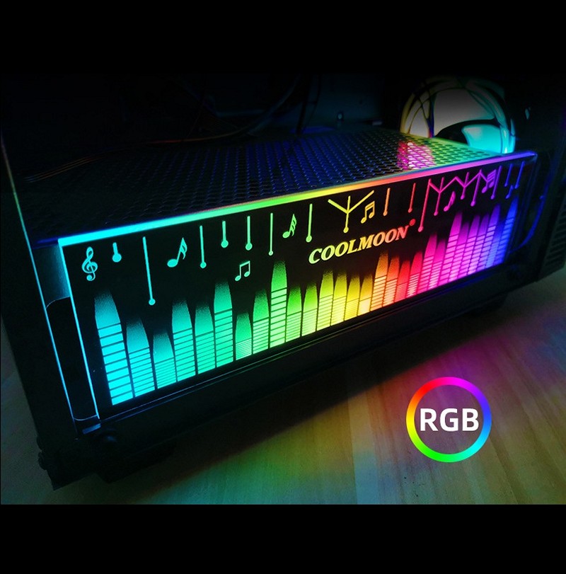 Thanh Led RGB Coolmoon Music đồng bộ Hub , Dùng độ trang trí cho case nguồn máy tính - Hàng nhập khẩu