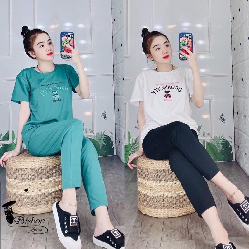 Set bộ đồ thun cotton, đồ bộ trung niên, set bộ kiểu, đồ bộ mặc nhà quần dài chất thun co giãn form rộng bigsize