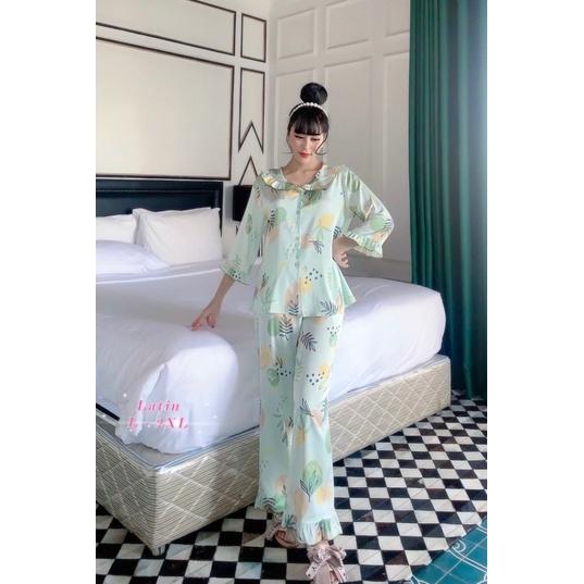 PYJAMAS LỤA LANTIN - QUẦN DÀI TAY LỠ BÈO