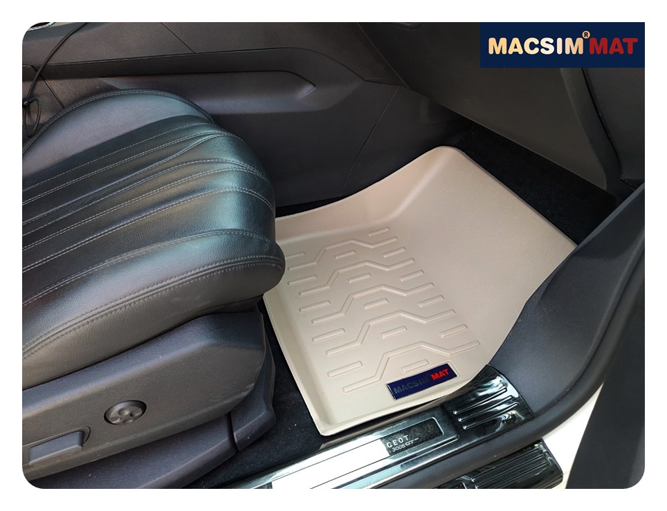 Thảm lót sàn xe ô tô Peugoet 3008 Nhãn hiệu Macsim chất liệu nhựa TPV cao cấp màu be màu đen (FDW-178) - 2 hàng ghế