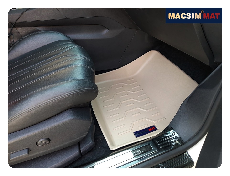 Thảm lót sàn xe ô tô Peugoet 3008 Nhãn hiệu Macsim chất liệu nhựa TPV cao cấp màu be màu đen - 2 hàng ghế