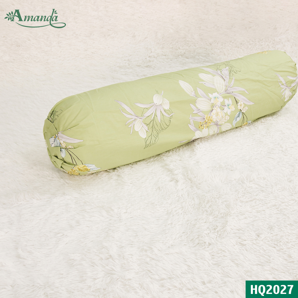 Vỏ gối ôm 35*105cm Amanda HQ2027, chất liệu cotton lụa satin Hàn Quốc mềm mịn tạo nên độ êm ái cho người dùng