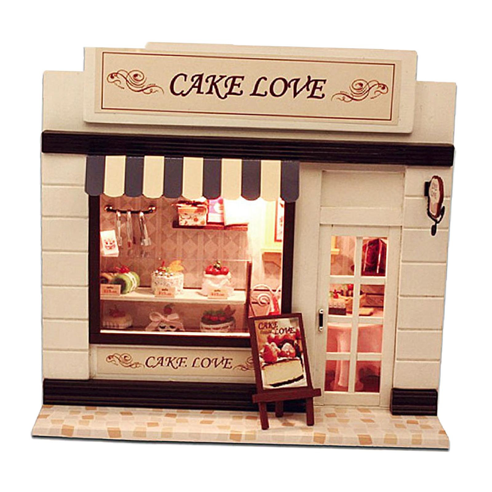 DIY Dollhouse Miniature Kit with Furniture Light Model Lover Gift cake love