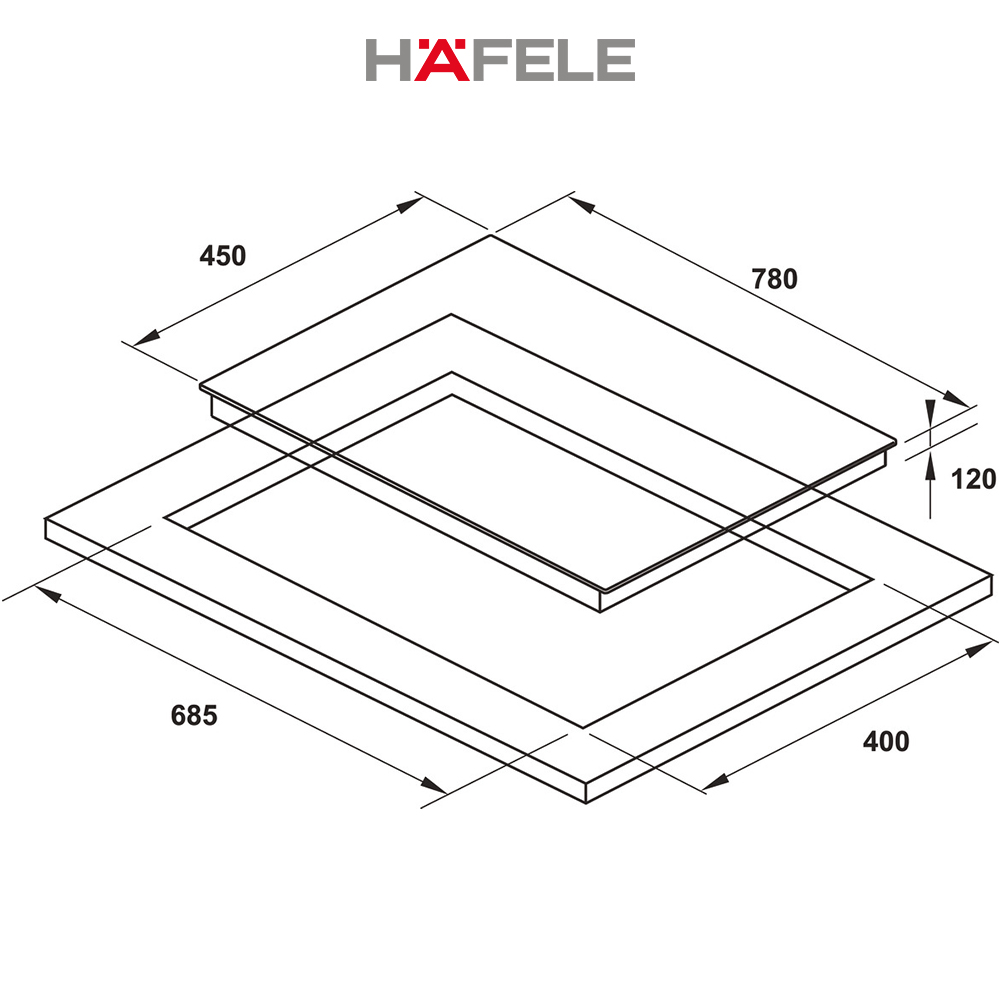 Bếp ga 2 vùng nấu Hafele HC-G782B 538.66.507 (Hàng chính hãng)