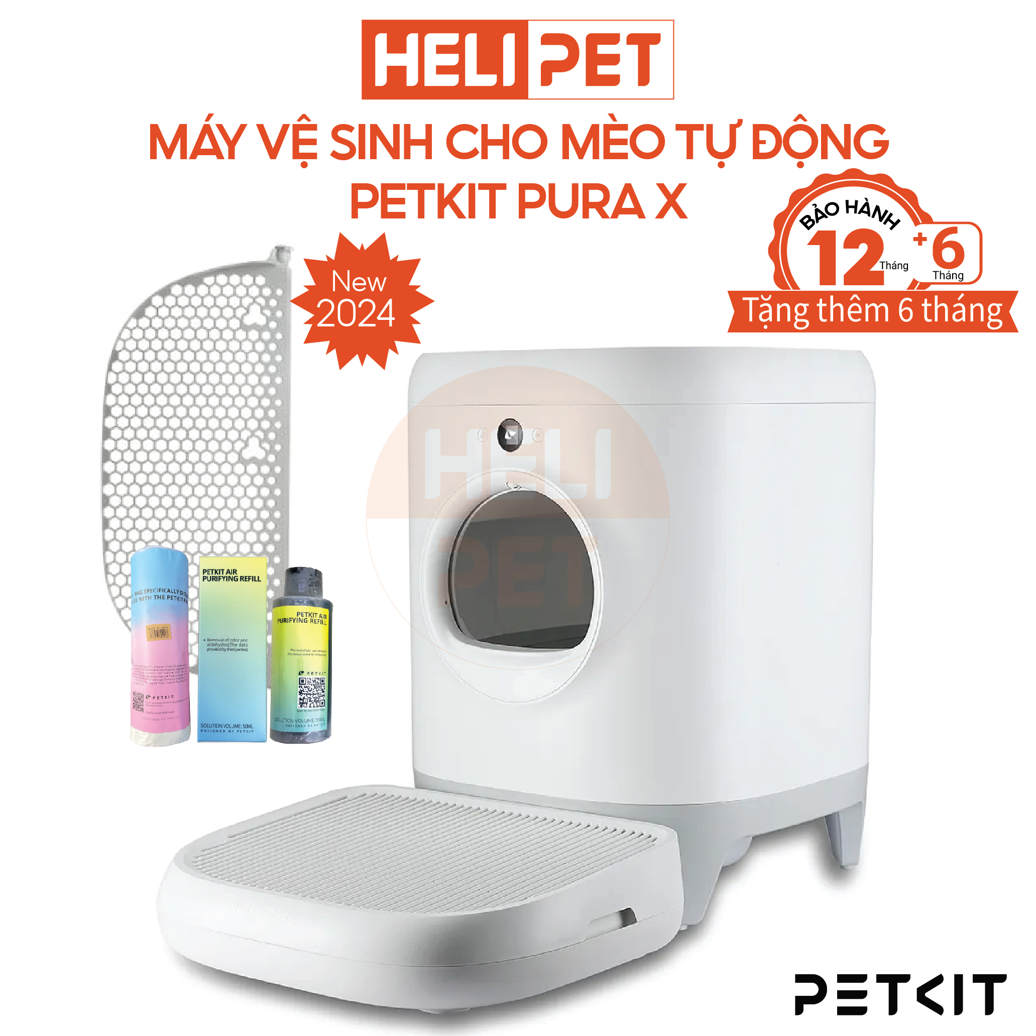 Máy Vệ Sinh, Dọn Phân Mèo Tự Động PETKIT PURA X  2024 - HeLiPet