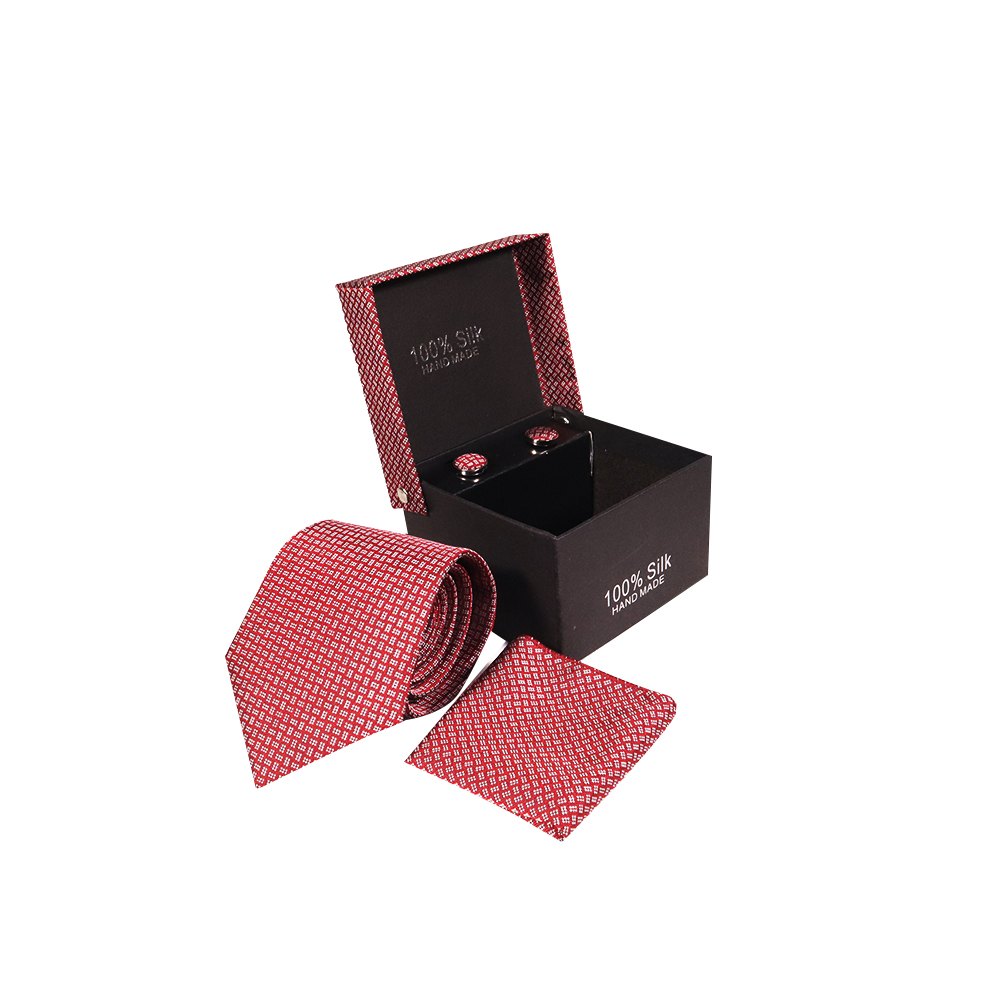 Cà vạt nam, cà vạt bản lớn, cà vạt 8cm - Cà vạt hộp bản lớn  màu đỏ họa tiết CH8DOH030