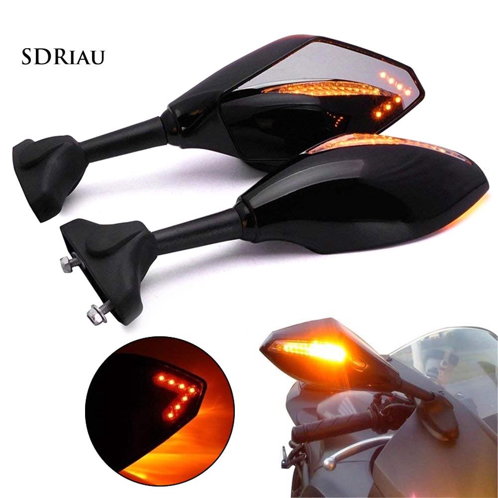 2 gương chiếu hậu gắn tay lái cho xe máy có đèn led báo rẽ tiện lợi