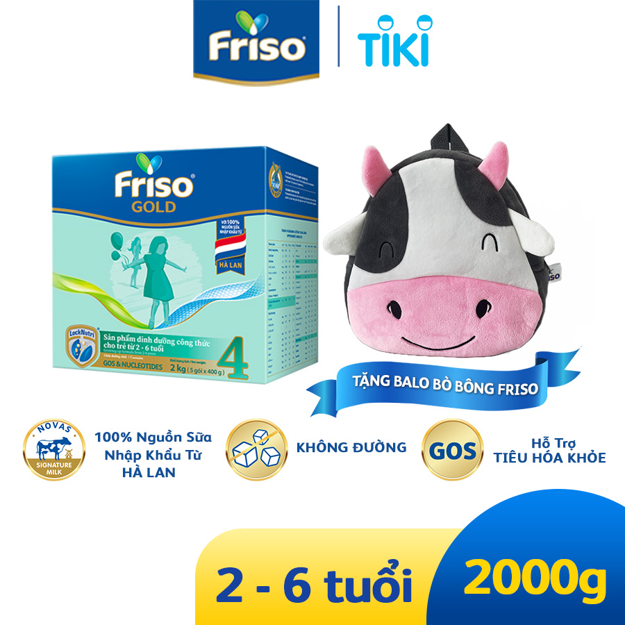 Hộp giấy 2 Kg Friso Gold 4 + Tặng Balo Bò Friso