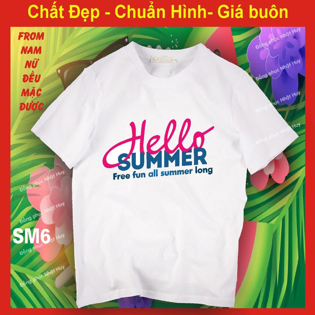Áo đi biển SM4,du lịch, hello summer, thun,phông,đồng phục
