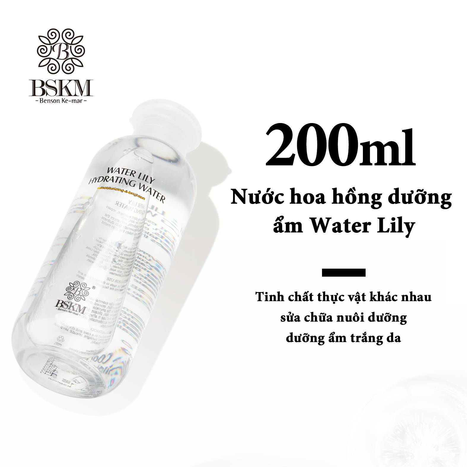 Nước hoa hồng dưỡng ẩm BSKM Water Lily 200ml + Kem dưỡng ẩm dưỡng ẩm Hexapeptide 35g Dưỡng ẩm da mặt Dưỡng ẩm Chống oxy hóa Nuôi dưỡng làn da mịn màng