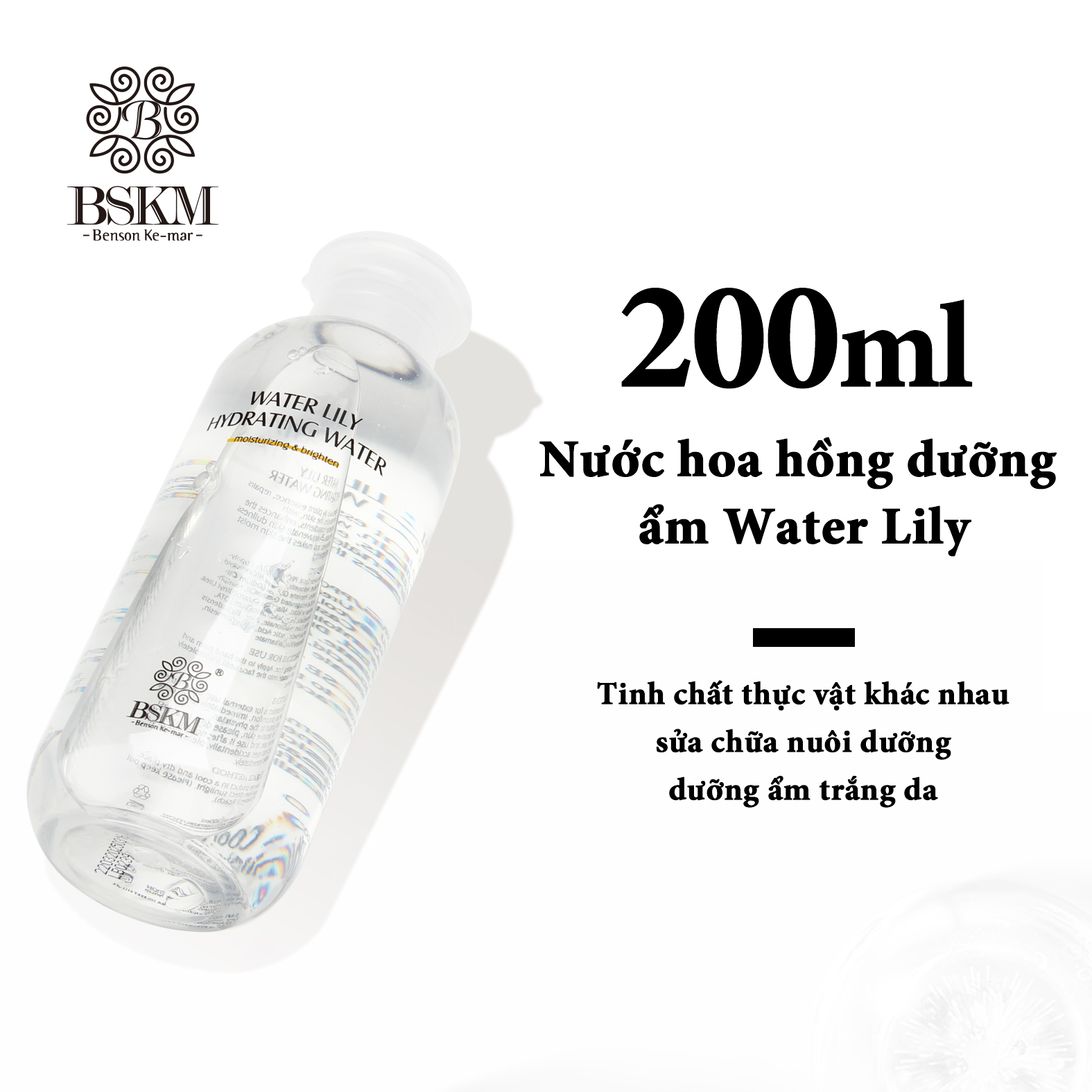 BSKM Nước Hoa Hồng Hoa Súng + Kem Dưỡng Ẩm Hexapeptide + Tinh Chất Vitamin C + Sữa Rửa Mặt Trà Trắng Bộ Sản Phẩm Làm Sạch Dưỡng Ẩm Chống Lão Hóa Làm Trắng Da