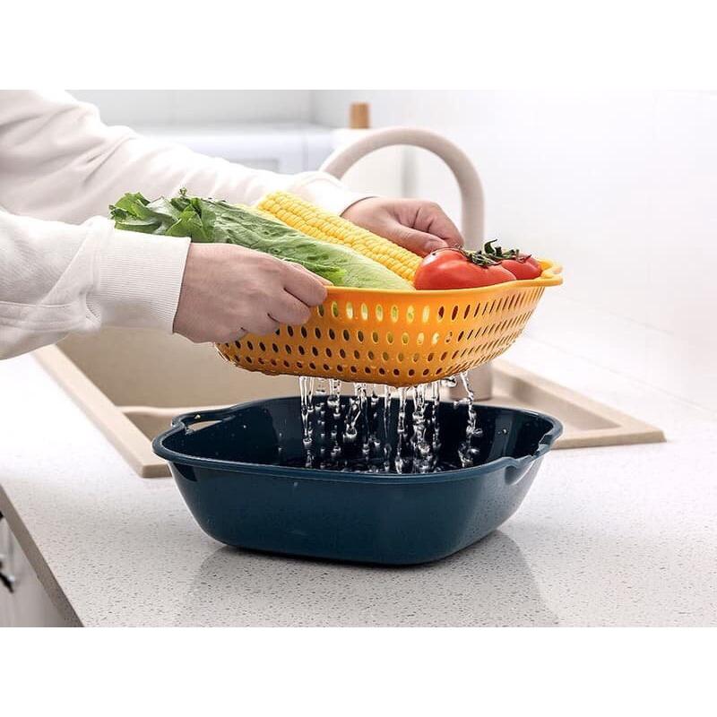 Set Rổ Nhựa 6 Món Kèm Chậu Cao Cấp Đựng Đồ Đa Năng Tiện Lợi ANHOME Giá Rẻ