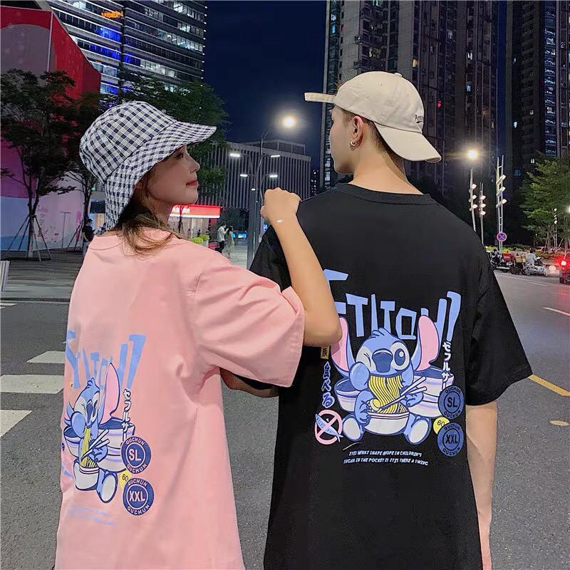 Hình ảnh  Áo thun tay lỡ unisex Couple Ăn Mỳ form rộng nam nữ phong cách ulzzang