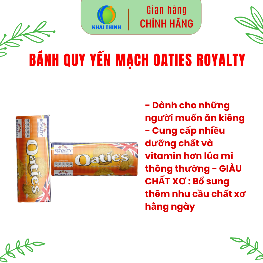 Bánh Quy Yến Mạch Oaties Royalty Ăn Kiêng Healthy Cho Người Giảm Cân - 300g