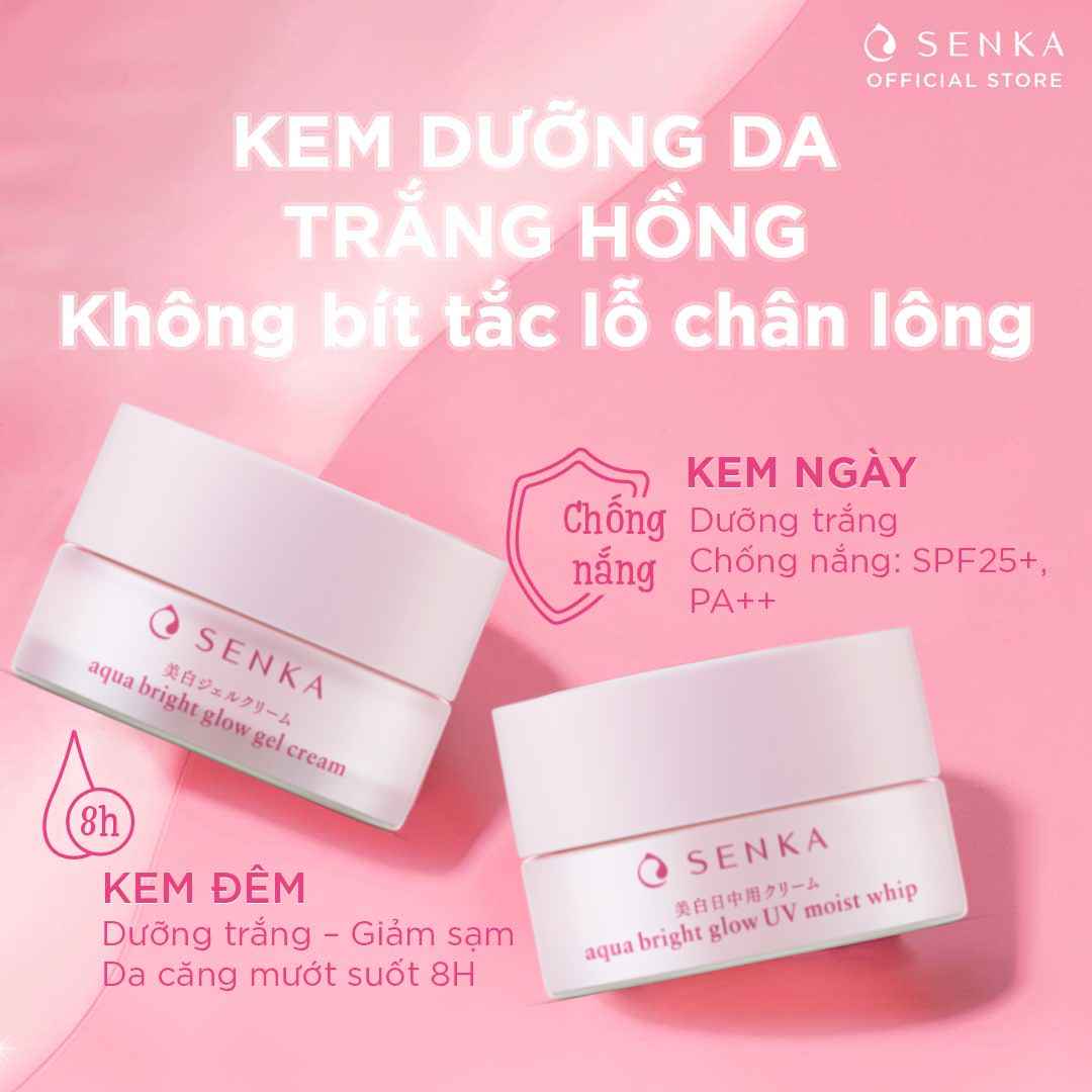 Bộ đôi kem dưỡng trắng da Senka ngày và đêm