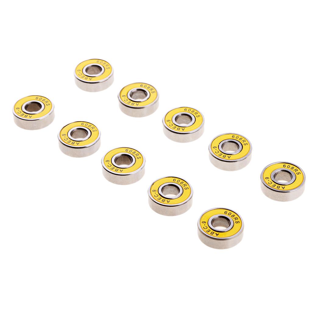 20 Chiếc ABEC-9 608RS Lăn Bánh Vòng Bi Cói Vòng Bi Vàng + Đỏ