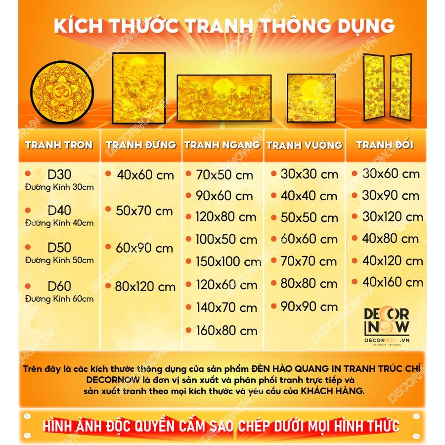 Đèn Hào Quang Phật In Tranh Trúc Chỉ DECORNOW 30,40 cm, Trang Trí Ban Thờ, Hào Quang Trúc Chỉ MANDALA DCN-TC23