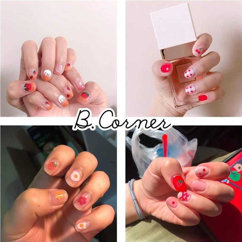 Sticker nails - hình dán móng 3D dâu tây