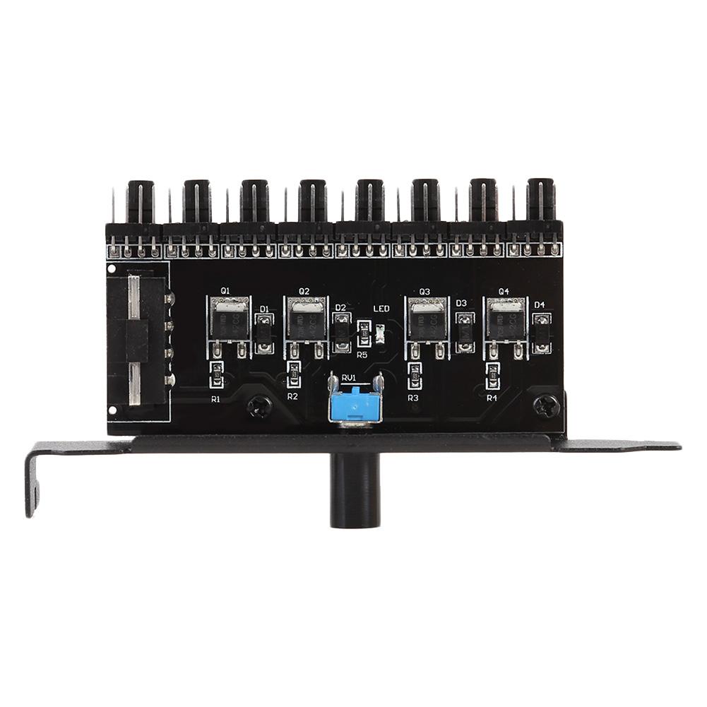 8 kênh Quạt làm mát Hub Big 4Pin Nguồn năng lượng 4 Knob Bộ điều khiển tốc độ tản nhiệt cho khung gầm CPU CPU quạt 3Pin 4Pin