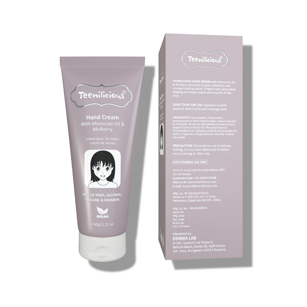 Kem Dưỡng Da Tay Teenilicious Hand Cream With Moroccan Oil &amp; Mulberry Phục Hồi Và Dưỡng Ẩm Da 60g