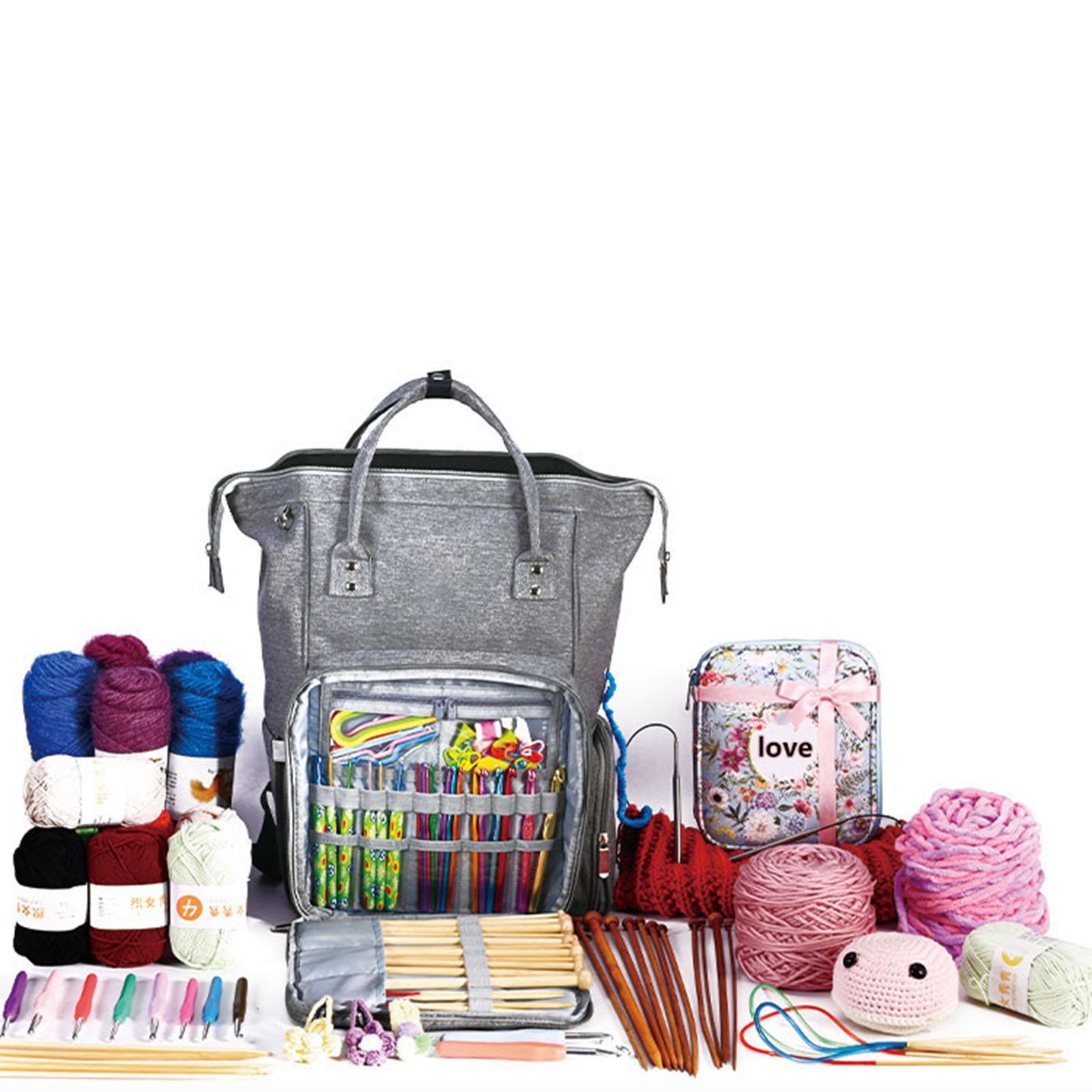 Large crochet bag tote hooks accessories gray