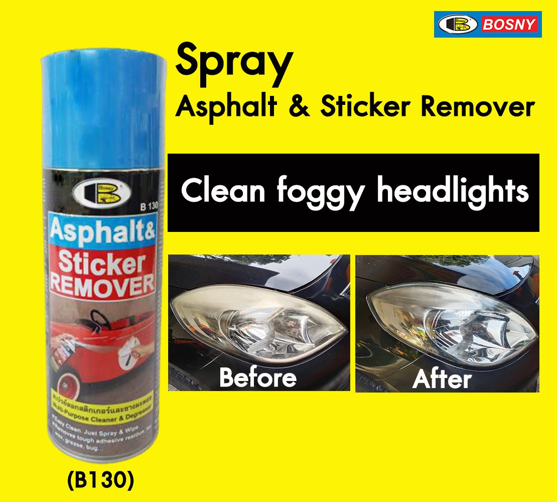 Dung dịch tẩy keo, nhựa đường, băng dính, tẩy decal... Asphalt &amp; Sticker Remover - Bosny B130 - 200 cc - nhập khẩu Thái Lan (tặng kèm khăn lau và khẩu trang bằng vải không dệt)