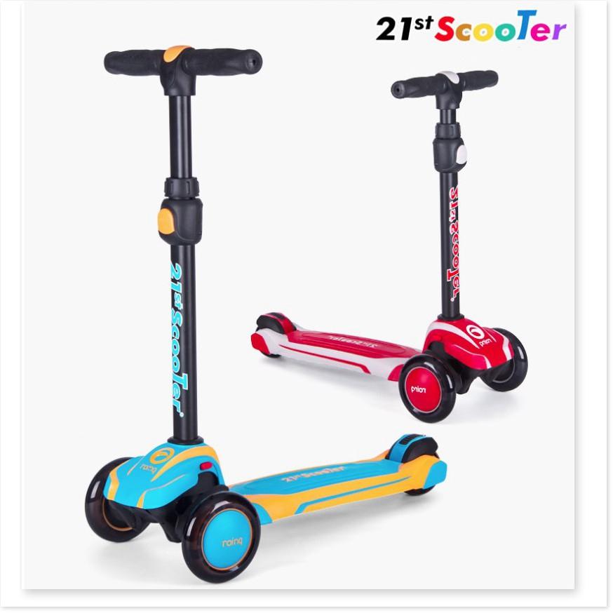 Xe trượt scooter 21st giảm xóc, 3 bánh LED cho bé (Tặng bảo hộ 7 món)