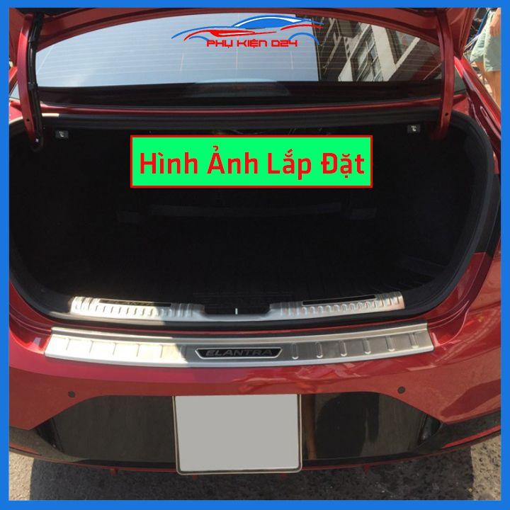Ốp chống trầy cốp Elantra 2019-2020-2021 inox sáng bóng bảo vệ xe chống va đập