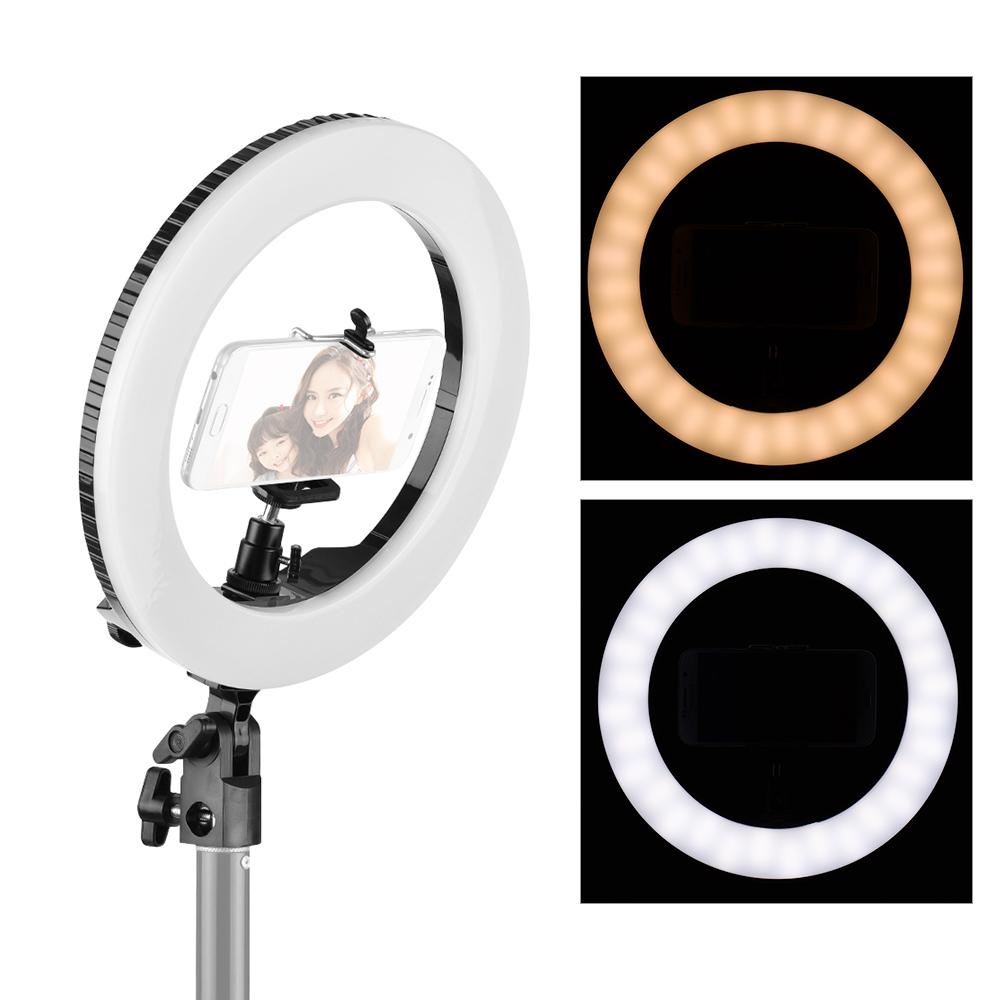 Đèn video 10 inch LED Ring Light Studio  28W Có thể thay đổi độ sáng 3200-5500K Nhiệt độ màu với giá đỡ điện thoại di động Gương trang điểm - Màu xanh lá cây