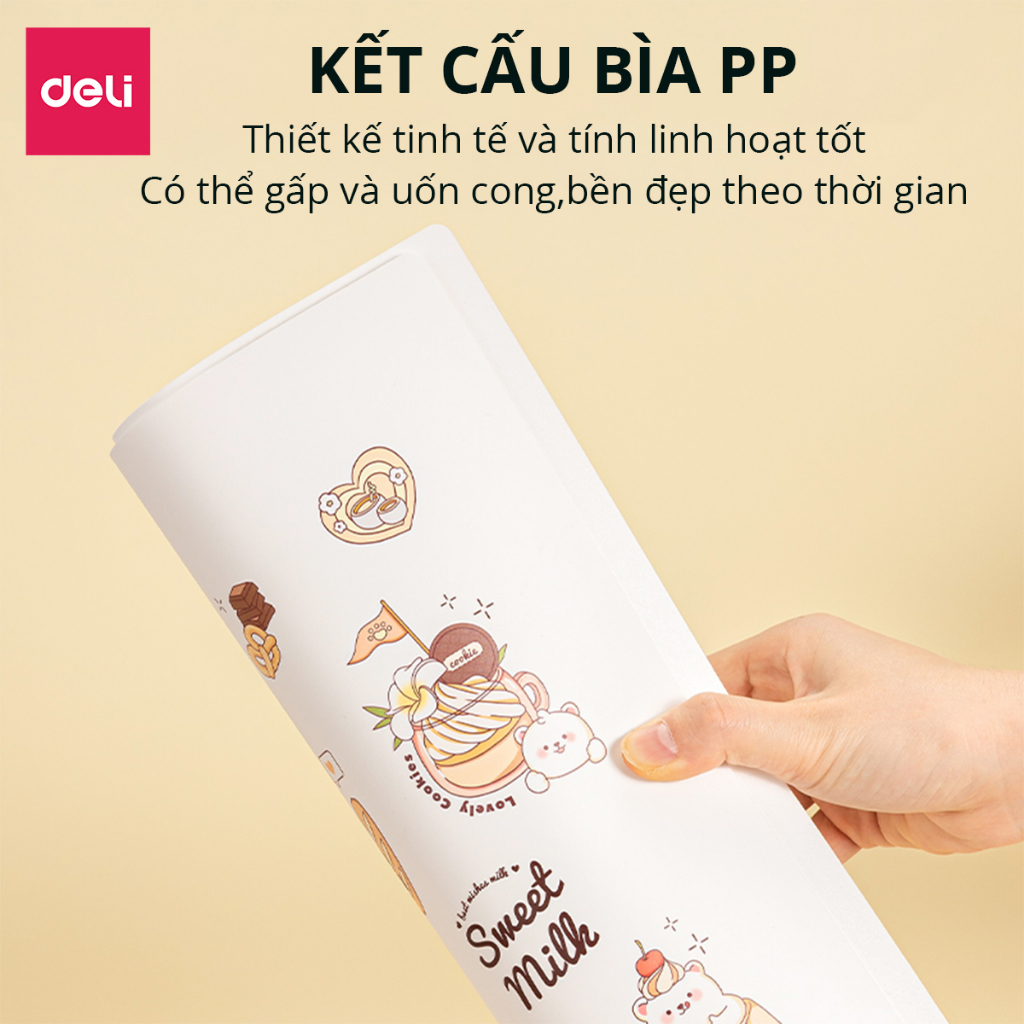 File Lá Đựng Tài Liệu A4 / Túi Tài Liệu Lá A4 30 Lá 40 Lá Màu Pastel Họa Tiết Cute Deli -Lưu Trữ Tài Liệu Chứng Từ Hồ Sơ Phù Hợp Học Sinh Văn Phòng - PQ312