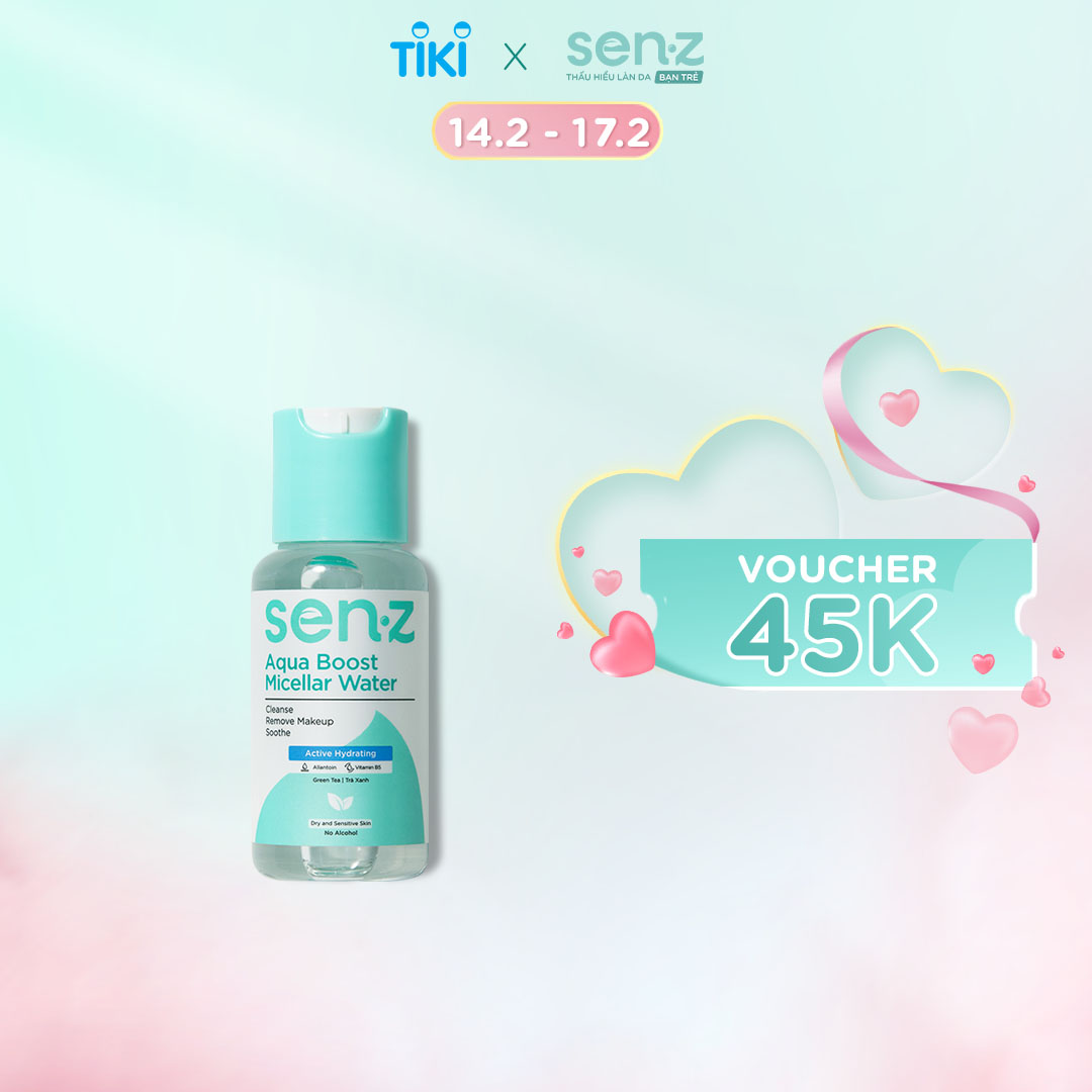 [TRAVEL SIZE 50ML] Nước Tẩy Trang Micellar Water Trà Xanh Cấp Ẩm Sâu SenZ Aqua Boost