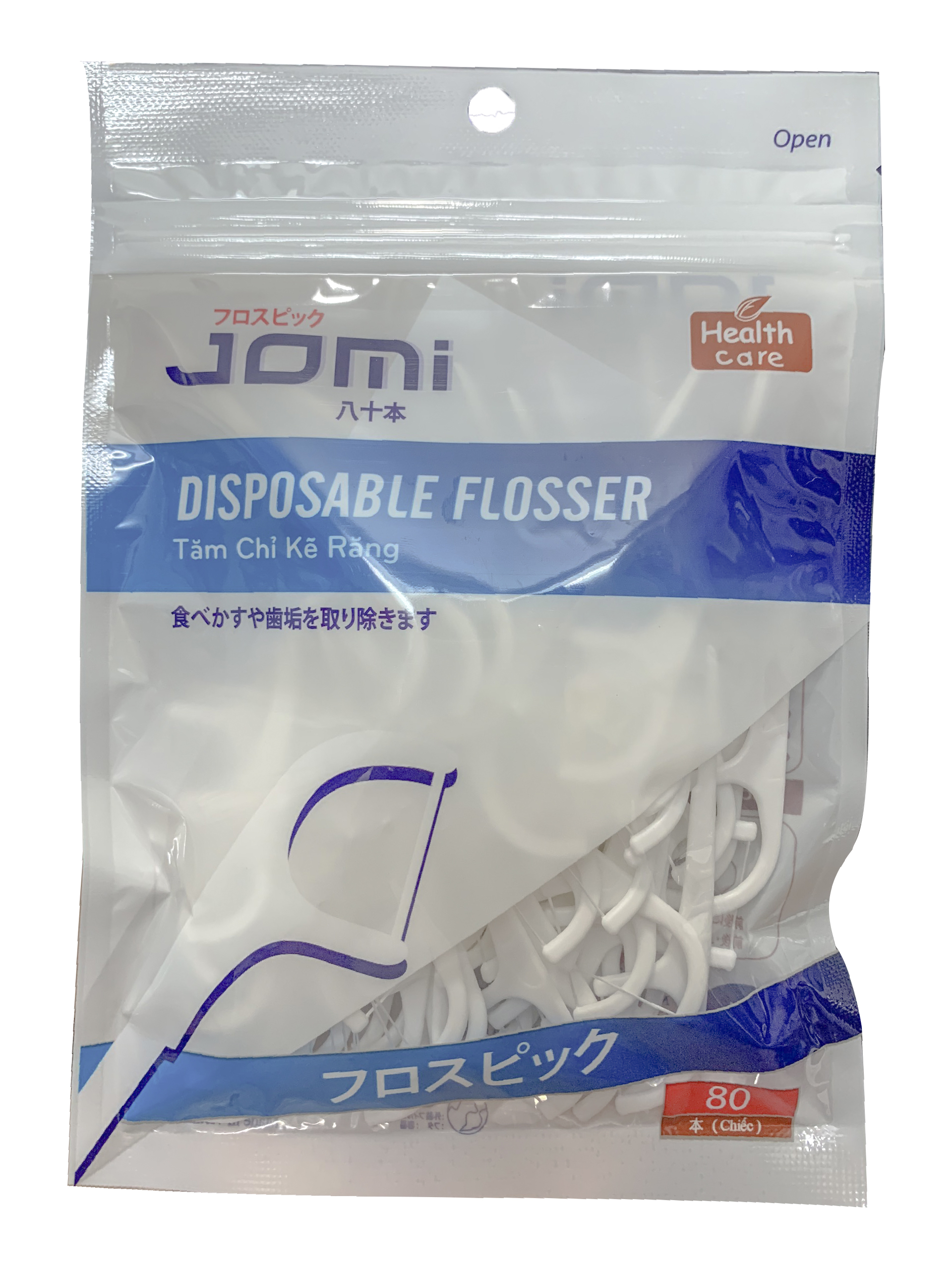 Tăm Chỉ Kẽ Răng Jomi Disposable Flosser 80 cái