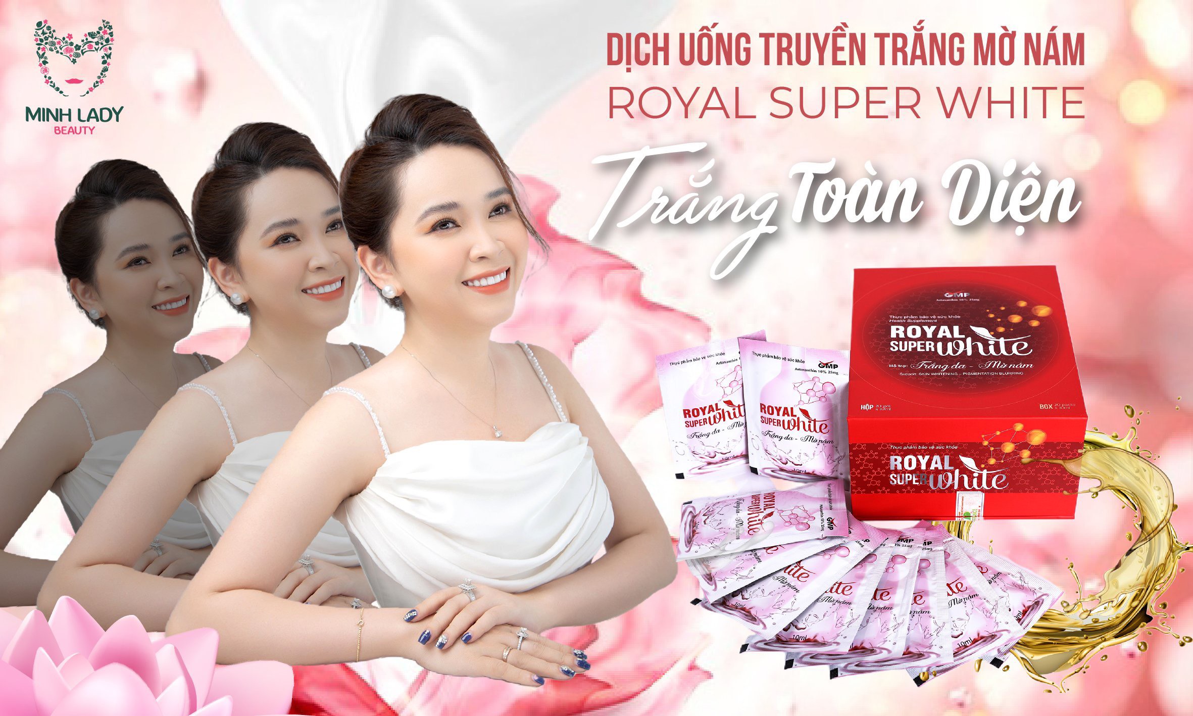 Dịch uống truyền trắng mờ nám Royal Super White